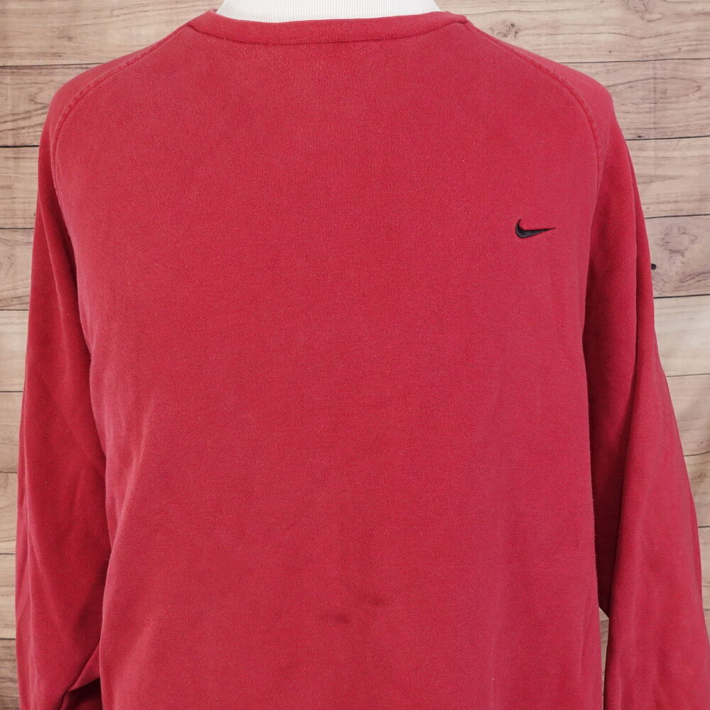 VINTAGE NIKE ESSENTIALS SILVER TAG SWOOSH RED CREW NECK SWEATSHIRT SZ 2XL XXL